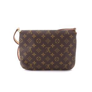 Louis Vuitton Monogram Musette Tango Short Shoulder Bag Brown